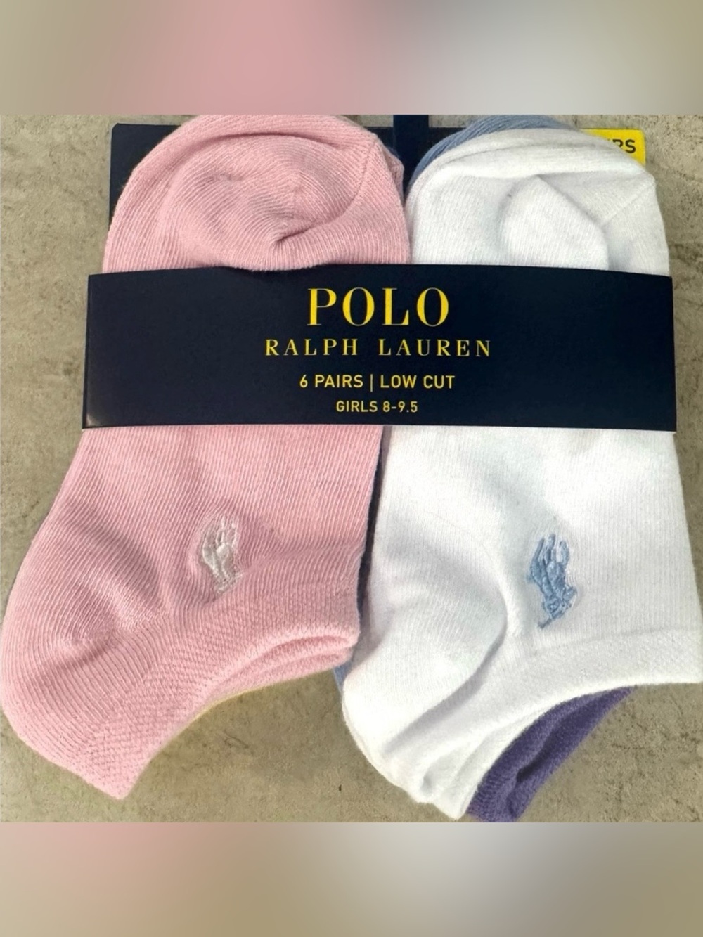 Polo Ralph Lauren Girls' Classic Solid Low Cut Socks, Pack of 6 - Picture 4 of 10